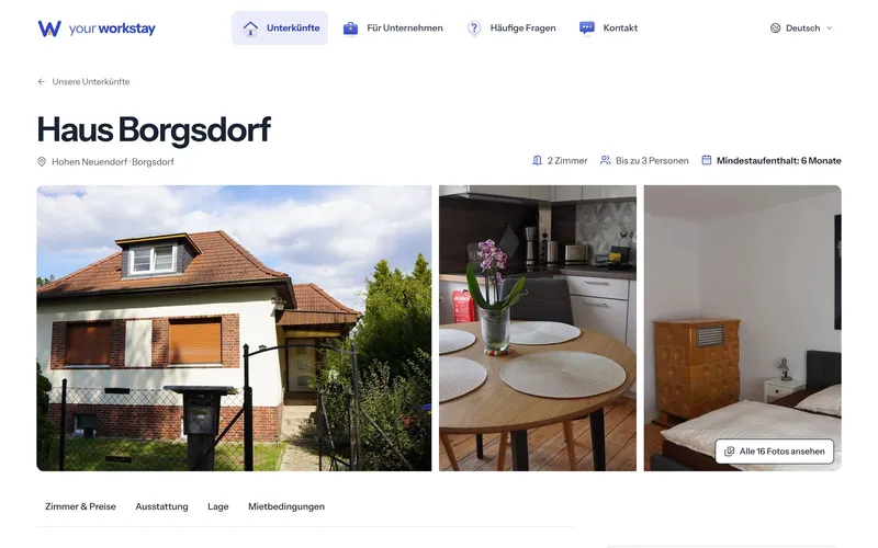 Unterkunftsseite Haus Borgsdorf mit Fotos und Zimmeranfrage