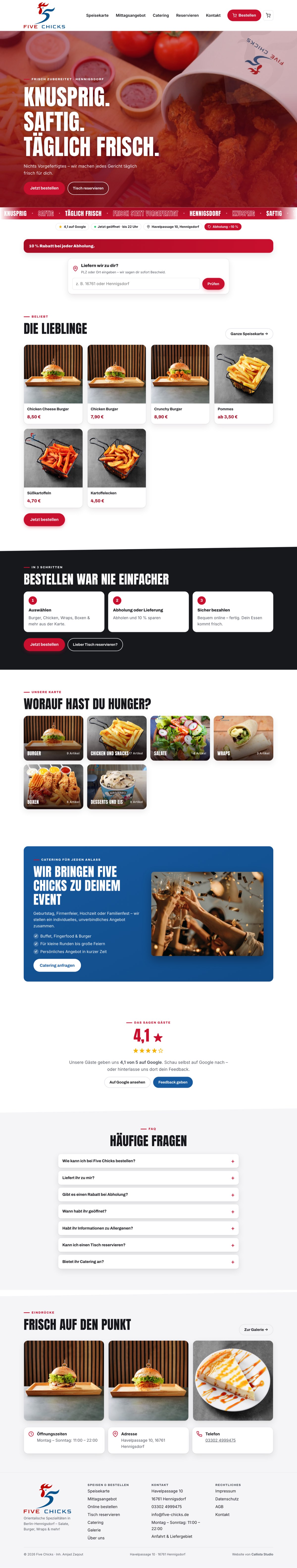 Aktuelle Website: Five Chicks, Hennigsdorf